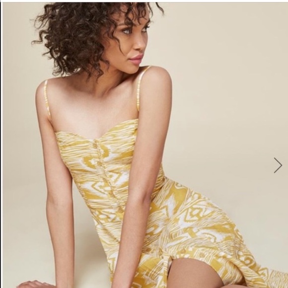 Reformation Canon Dress in Yellow Grain 0 - Picture 2 of 12